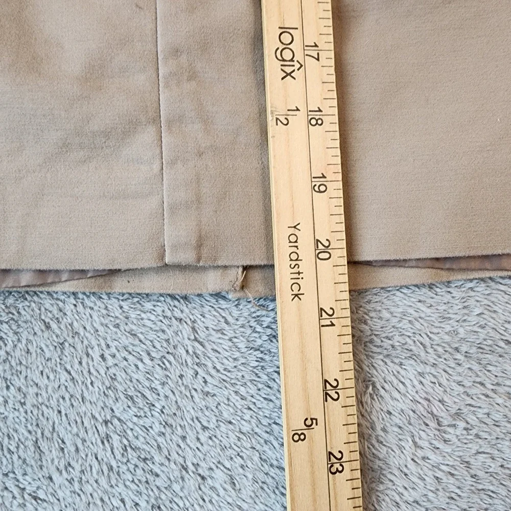 Worthington Skirt Womens 12 Tan Khaki Cotton Blend Lined Utility Pocket Pencil